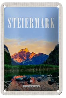 FEMER Blechschild Reise 12x18cm Steiermark Österreich Urlaub See Natur Schild
