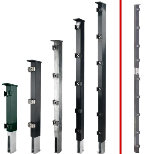 Maxhome24 | Pfosten Aufsatz für Zaunerhöhung | Pfostenerhöhung | Zaun Verlängerung | Doppelstabmattenzaun| 80 cm-Zink