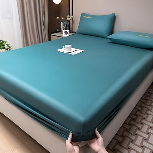Wasserbett Boxspringbett Spannbettlaken 88,9 x 200,9 cm, 1 Stück, Spannbettlaken aus Fester Baumwolle, Hotel-Luxus, atmungsaktive Laken für Damen, Herren, Kinder, Teenager, helles Steinorchidee