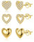 Ohrringe Ohrstecker für Damen, Zirkonia Herz Ohrsteck Gold Kleine Ohrringe 3 Paar Knorpel Ohrring Piercings Set Ohr Piercing Ohrstecker Multipack Ohrring Set für Damen Mädchen