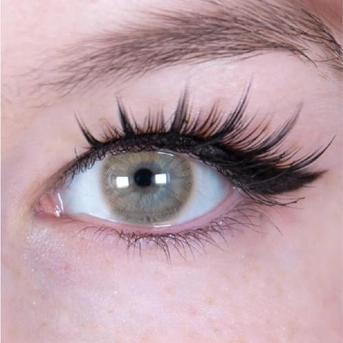 Kontaktlinsen farbig MIT STÄRKE Dioptrien, farbige Monatslinsen weiche Linsen soft Hydrogel 2 Stück Farblinsen + Linsenbehälter natürliche Farben Serie Brown (0.0 Dioptrien,braun)