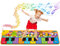 Kids Panda Musical Piano Mats with 25 Music Sounds, Touch Play Mats Floor Keyboard Mat Carpet Animal Blanket Touch Playmat Early Education Toys for 3 4 5 6+ Years Old Girls Boys Toddlers