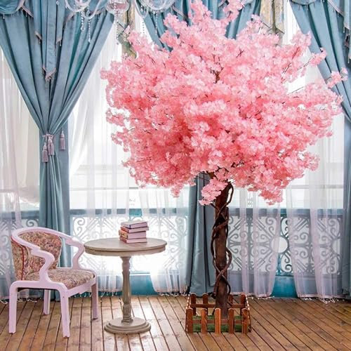 Qiang árbol De Flor De Cerezo Artificial árbol De Cerezo Planta Artificial árbol De Flor Cerezo Artificial Planta Interior Y Exteriores Decoración para Fiesta Centro Comercial,H1m*W80cm