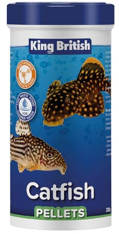 King British – Pellets para Bagres 200g: Alimento Completo hundible con multivitaminas para bagres y Otros Peces Tropicales de Fondo