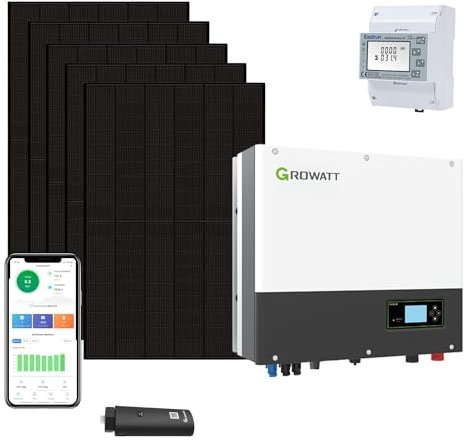 5 kWp Jolywood Solar 430W Fullblack Photovoltaik-Modul und 5 kW Growatt SPH5000TL3-BH-UP Wechselrichter (0% MwSt. nach §12 Abs. 3 UStG)