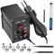 TLBZK Stazione di riparazione 858D 220V, stazione di saldatura SMD con pistola ad aria calda, supporto per saldatore con 8 ugelli per la riparazione di elettronica