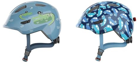 ABUS Kinderhelm Smiley 3.0 - Fahrradhelm mit tiefer Passform & Kinderhelm Smiley 3.0 LED - Fahrradhelm mit Licht