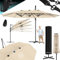 KESSER® Sonnenschirm Doppelsonnenschirm mit LED 4,6m x 2,7m | Ampelschirm Abdeckung| Kurbelschirm Aluminium wasserabweisend Neigbar Kippbar 360° Drehbar Beige