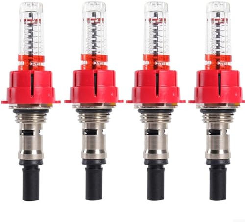 HpLive 4 Stück fußbodenheizung regler,Durchflussmesser,Flowmeter Fußbodenheizung,Fußbodenheizungs-Verteiler-Durchflussmesser-Regler zur Optimierung der Wärmeverteilung