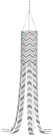 Bandera de Halloween con estampado de rayas grises con luz para patio, césped, jardín, árbol, decoración de fiesta, calcetín de viento