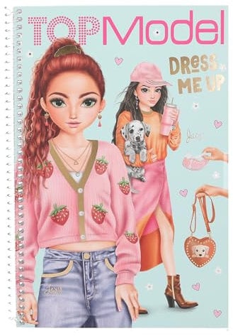 Depesche 13486 TOPModel Dress Me Up - Stickerbuch mit 20 Seiten vorgedruckter Model Motive zum Selbstgestalten, inkl. 7 Stickerbogen