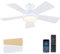 Surtime Ventilatori da soffitto con illuminazione,Moderno ventilatore da soffitto a basso profilo e telecomando,5 ali bifacciali,motore DC reversibile,40 piccolo ventilatore da soffitto nero (bianco)