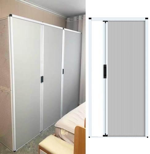 Weiße Innenschranktür ohne Bohren, platzsparende Falttür mit Griff, Falttür für Küche und Waschküche für große Öffnungen, anpassbare Tür 50,8 x 203 cm