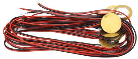 Tbest Piezoelektrische Messing -Piezo -Scheiben 12pcs für Akustikgitarren Drum Trigger, Hochempfindlichkeit Piezo Scheibenwandler für Gitarristen und Percussionisten