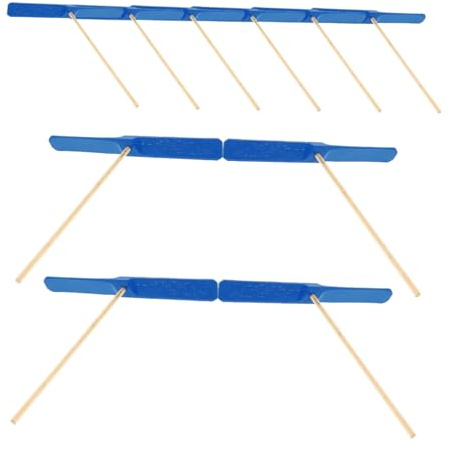 FUNNETOYU 10 Stück Holz Bambus Dragonfly Interaktive Outdoor Flugspielzeuge für Fördert Feinmotorik für Eltern Junge Mädchen Aktivitäten Blau