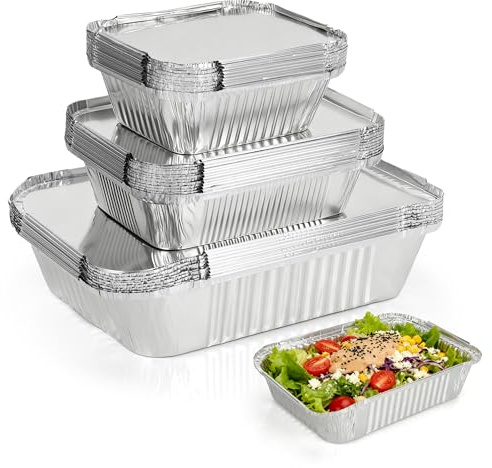 Axincardarm Foil Trays with Lids Aluminium Foil Baking Containers 36 Pack
