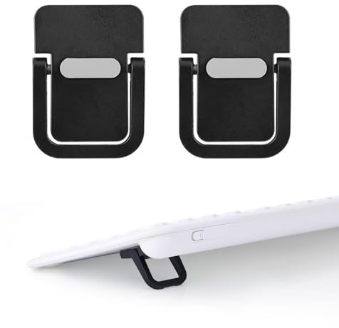 Penitue 2pcs Mini Portable Laptop Stand, Zinc Alloy Foldable Laptop Keyboard Riser Self-Adhesive Kickstand Invisible Computer Notebook Holder Lift for Desk Keyboards Laptops Support