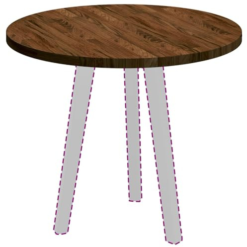 vidaXL Table Top Ø 60 x 2.5 cm Round Solid Oak Wood Dark Brown