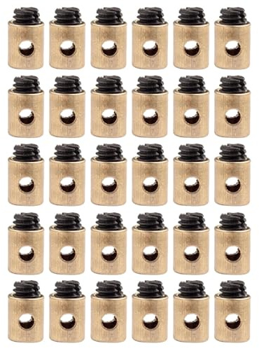 FUGLUS 30 Pièces Serre cable, serre cable acier, Serre Cable velo, Serre-serre Cable Velo Câbles de Gaz en Laiton pour Accélérateurs de Scooters et Motos