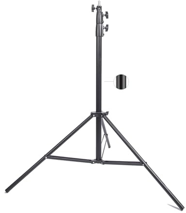 260cm Photography Heavy Duty Light Stand, Air Cushioned Tripod Stand with 1/4 to 3/8 Reversible Spigot, Aluminium Alloy, for Photo Studio Video Light Strobe Reflector Softbox Umbrella