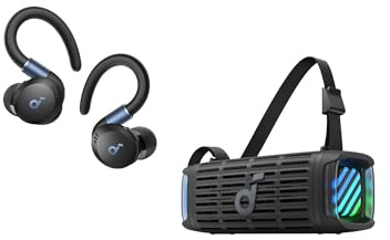 soundcore Anker Sport Audio Bundle – Boom 3i Rugged Outdoor Bluetooth Speaker + Sport X20 True Wireless Workout Earbuds, IP68 Waterproof, Deep Bass, and Long Playtime for Gym, Travel, and Adventure