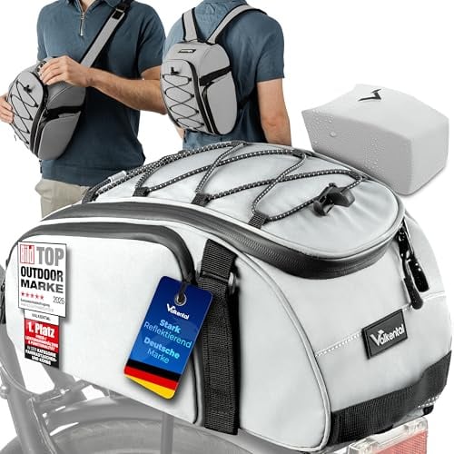 Valkental 3in1 Fahrradtasche 10-14L mit Rucksackfunktion