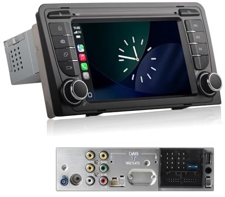 Autoradio kompatibel mit drahtlos Carplay/Android Auto für Audi A3 S3 RS3 2003-2012 mit IPS Touchscreen/Bluetooth/Quadlock-Anschluss/FM/AM/USB/RDS