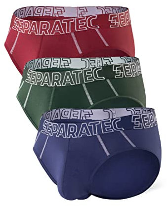 Separatec Hommes Caleçon Boxers en Fibre de Bambou avec Poches Séparées sous-vêtements Caleçon Confortable à La Mode, Lot de 3 (M, Bleu+Rouge+Vert)