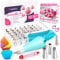 Homtrix Spritztüllen Set Spritzbeutel Silikon mit Nummerierte Edelstahl Tüllen Cupcake Förmchen Einwegspritzbeutel