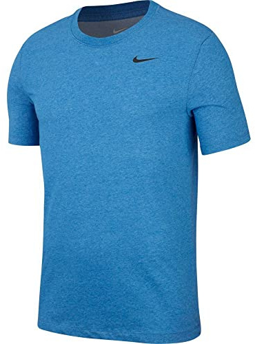 Nike Herren Men's Nike Dry Tee Drifit Cotton Crew Solid Kurze rmel, Light Game Royal Heather/Black, XL EU