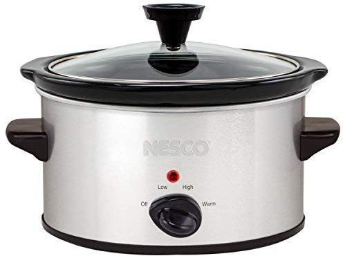 Nesco SC-150-47 1.5 cuartos de galón Olla ovalada analógica plateada lenta, cuarto de galón