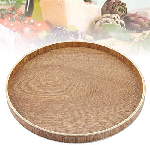 Hölzerner Platten-Bambusrunder Serviertablett für Tee-Set-Abendessen-Frühstück trägt Süßigkeits-Lebensmittel Früchte(30cm)