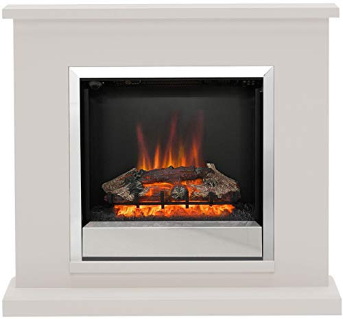 Be Modern Elsham Electric Suite in Pearlescent Cashmere with CO Fire
