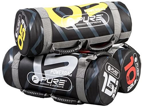 Pure2Improve - Power Bag 15kg – Sandsack Gewichtheben Training, verstellbare Fitness Power Bag mit Griffen