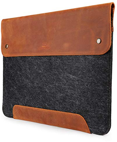 MegaGear Genuine Leather and Fleece Macbook Bag 13.3 Inch (Camel)