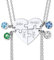 Personalised Name Necklace for Women Birthstone Heart Pendant Silver Bff Necklace for 4 Name