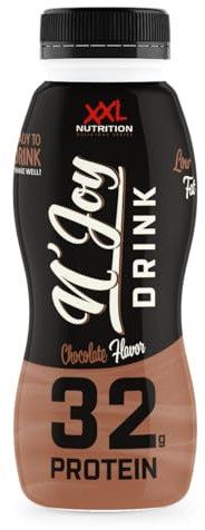 XXL Nutrition - N'Joy Protein Drink - Das Leckerste Fertiggetränk für Unterwegs, Eiweiss aus Kasein und Molke, Ready to Drink, Gebrauchsfertiger Protein Shake - 6-pack - Schokolade