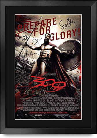 HWC Trading Gedrucktes Poster, Autogramm, A3, 300 Gerard Butler, signiert, für Film-Fans, gerahmt, A3
