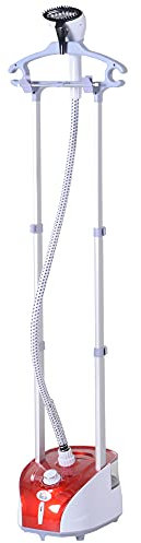 HOMCOM Défroisseur à vêtements 1950 W planche à repasser intégrée réservoir d'eau 2 L tige telescopique gant + cintre fournis rouge