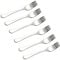 Tradineur - Set de 6 tenedores lunch de acero inoxidable, cubiertos clásicos para postre, tarta, helado, aptos para lavavajillas, 14,5 cm