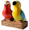 Novelty Ceramic Parrot/Macaw Cruet Set with Base - Salt and Pepper Pots/Shakers - Red, Blue, Yellow - 11.5 cm