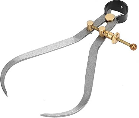 Pied à Coulisse Extérieur à Ressort, Ensemble de Séparateurs D'étrier à Ressort Boomerang Leg avec Raccord en Cuivre, Outil de Mesure D'étriers pour Projets de Tour à Bois(190mm / 7.5in)