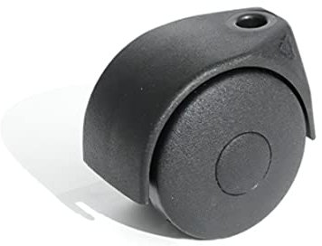 Pozzi Ferramenta s.r.l. - Set di 4 rotelle pivotanti nere, per mobili da ufficio e per la casa con piastra di assemblaggio e viti