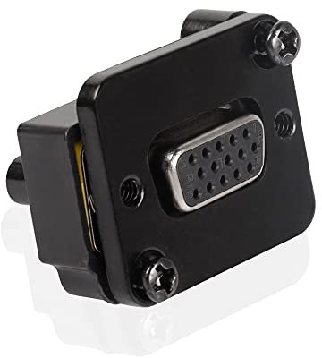 QIANRENON VGA DB15 Panneau Montage Adaptateur 1080P VGA DB15 Femelle vers mâle Connecteur 3 Rangées 15 Pin VGA Panneau Convertisseur, Transmet Le Signal vidéo analogique