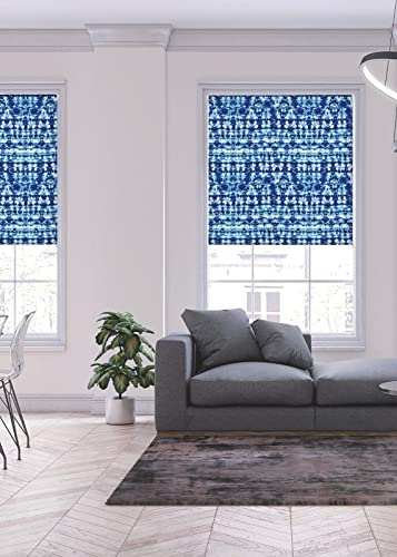 Lister Cartwright Roller Blind Blackout Azurita Blue Kitchen Blind Easy Fit Child Safety Included Made To Measure- (90 cm Width x 140 cm Drop)