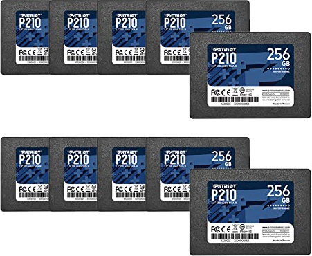 Patriot P210 SSD SATA 3 de 256 Go, Disque SSD Interne, 2,5 Pouces, Lot de 10, quantité de 10 - P210S256G2510
