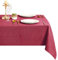 DWCN Rot Tischdecke Weihnachten Leinenoptik Abwaschbar Tischwäsche Wasserabweisend Tischtuch für Esszimmer, Garten, Party, Hochzeiten oder Haushalt,135x200cm