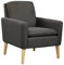 Marketero Armchair for Lounge Comfy Arm Chair with Soft Padded Single Sofa Occasional Accent Chair for Living Room Bedroom Fireside Black