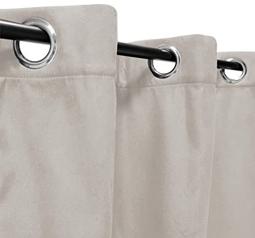 Atout Ciel Rideau suédine Thermique doublé Polaire 140x240cm prêt a Poser, Beige