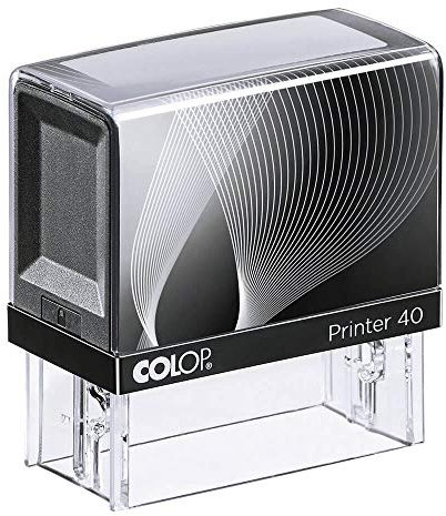 stempelshop4you – Stempel Colop Printer 40 personalisierbar mit individueller Textplatte mit Wunschtext, Textstempel, Adressstempel, Firmenstempel, Namensstempel, 58 x 22 mm (bis 6 Zeilen), Schwarz